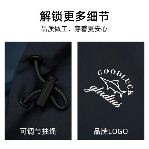 【可脱卸帽】德鲨2026春新款连帽夹克男青年时尚短款外套 商品图4