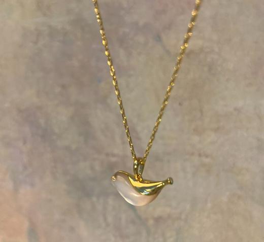 林间小鸟天然贝母耳钉 德国珠宝品牌尾单 银镀金耳钉  非质量问题 不退不换 商品图9