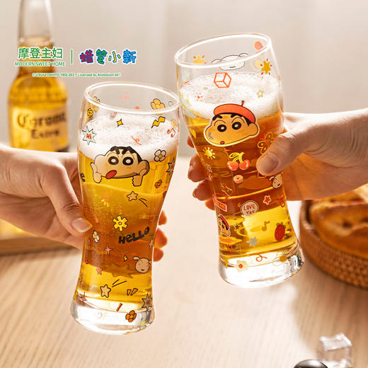 摩登主妇玻璃杯啤酒杯牛奶果汁杯子高颜值家用水杯 商品图1