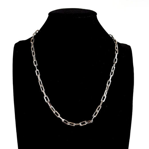 【95新】Cartier卡地亚Santos de Cartier系列B7009100中号白金斯巴达项链 链长约56cm中性款310126AK09 商品图6