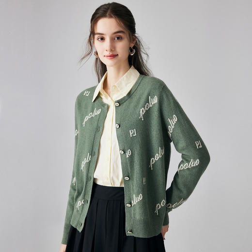 PALUOPO/PL圆领女开衫ET2F8210R/约重250g帕罗 商品图5