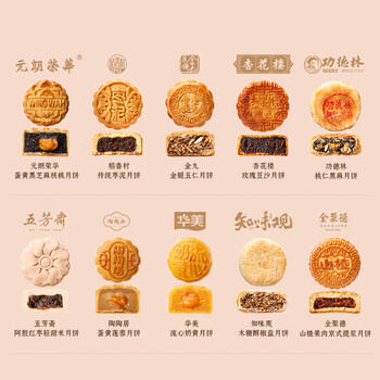 名品集合十大名品月饼双层礼盒10饼10味565g元朗荣华稻香村蛋黄莲蓉枣泥 商品图0