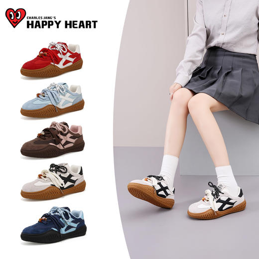 限时特价❗️【查尔斯桃心德训鞋】场景全适配的百搭选择💌撞色拼接与双鞋带，写满小心机的复古潮流感👟三重结构定义“踩屎感”舒适 商品图3