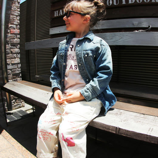 DD日本童装 DENIM DUNGAREE 小象涂鸦长裤 商品图1