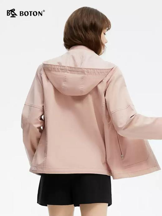 [不易皱]波顿春秋季女士美式休闲连帽短款夹克外套LJ929125 商品图2