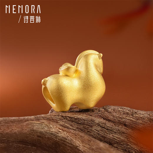 【新品首发】足金黄金生肖马3D硬金转运珠 年轻女性生辰礼MEMORA诗普琳HP856301 商品图6