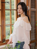 【门店同款】ENJOY春季“柔光芳序”露肩波浪边上衣 169649681 商品缩略图2
