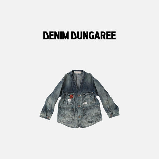 DD日本童装 DENIM DUNGAREE 8盎司无领丹宁牛仔夹克 商品图3