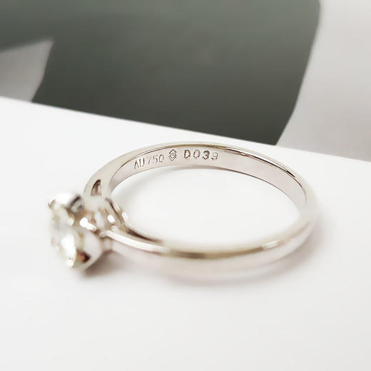 普柏琳AU750白金经典简约四爪款0.39克拉钻石戒指14号（皆取最大值）260126NJS54 商品图7