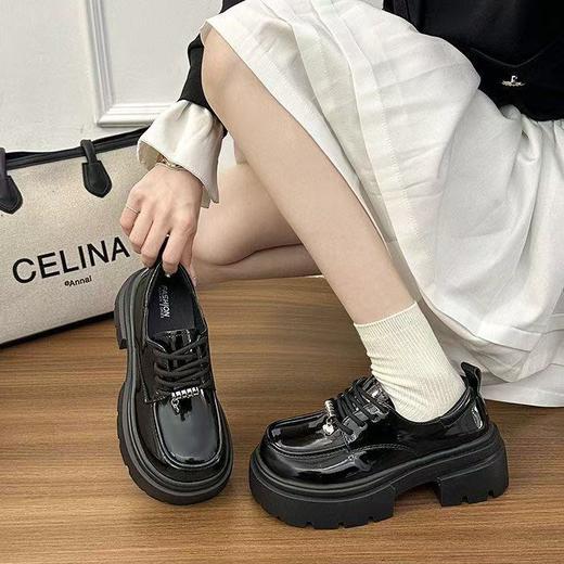 【YW】无忧购英伦风厚底小皮鞋女春季新款复古百搭系带增高单鞋H9272（3.1截单后3-7天发货) 商品图7