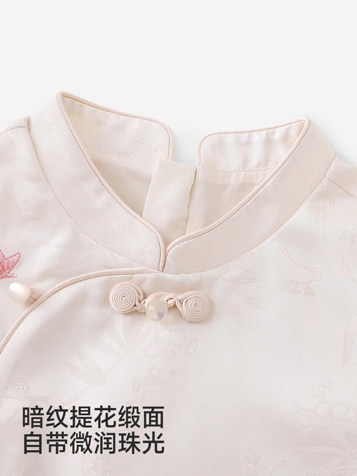 英氏女童连衣裙新中式长袖纱裙女宝宝礼服可爱新款YRLAJ1S002A 商品图1