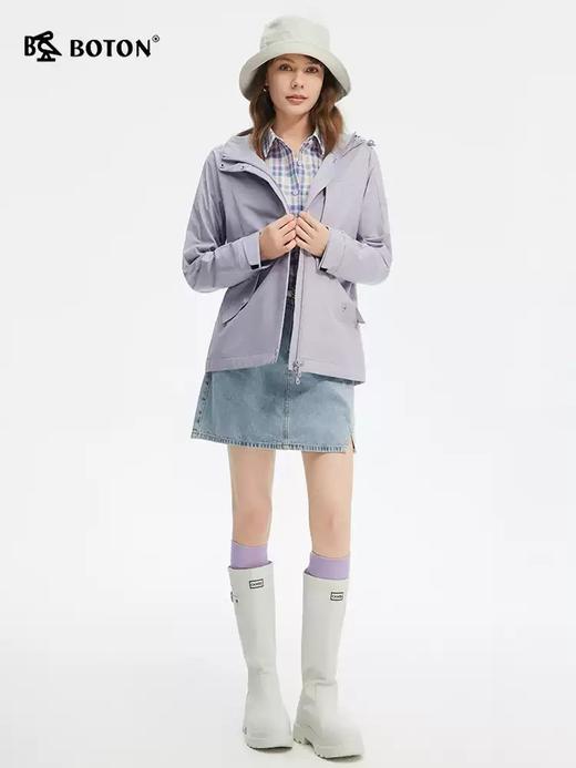 波顿女士春秋季夹克美式休闲宽松可拆卸帽外套LJ919125 商品图1