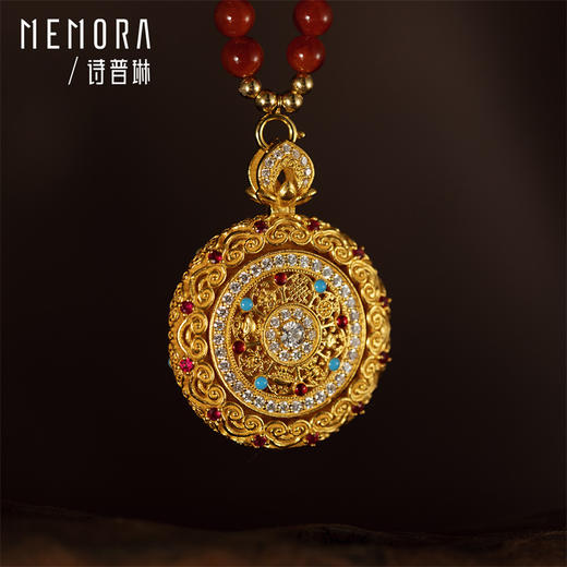 足金灵转八宝吊坠 黄金新中式可转动如意八宝罗盘挂坠MEMORA诗普琳LP463801、LP463802 商品图1