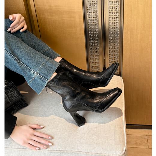 苏茵茵复古方头瘦瘦靴｜柔软好穿，黑咖两色可选，超好搭！【3-5天发货】 商品图6