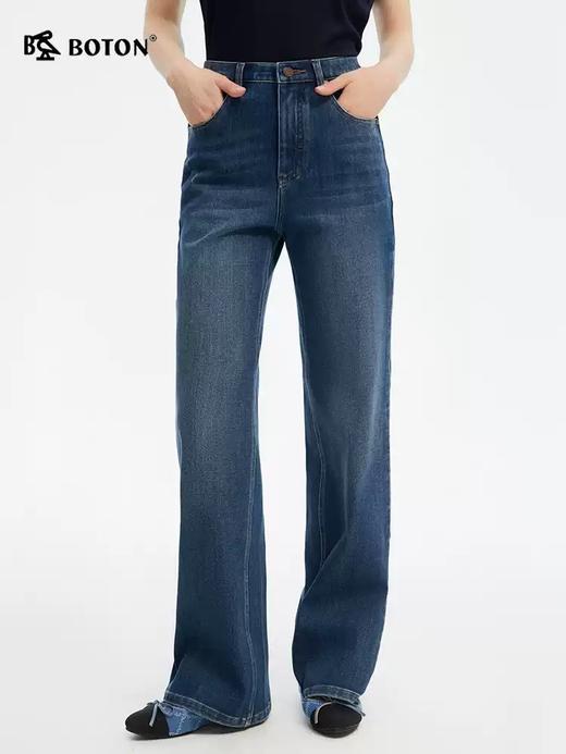 【莱赛尔】波顿春夏季女士美式休闲宽松高腰直筒垂感阔腿牛仔长裤LE362125 商品图2