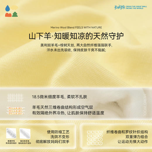 【天丝羊毛长袖T恤】森林棠26春山下羊儿童运动不闷汗顺滑宽松T恤20261092【HZ】 商品图3