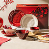 摩登主妇新婚结婚订婚礼物送新人闺蜜高级实用乔迁红色碗盘筷套装 商品缩略图0
