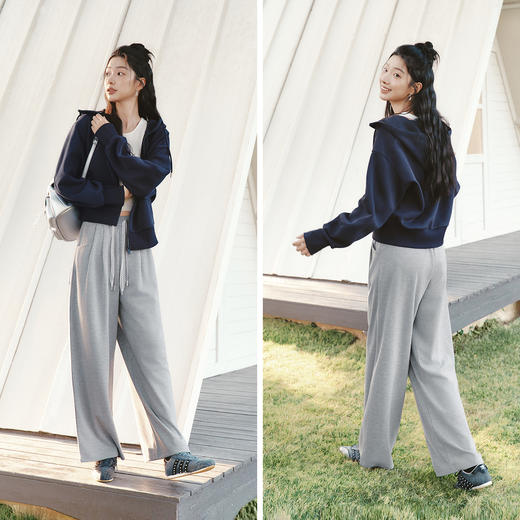 【爆品主推】森马外套女春季弯刀袖灯笼袖连帽2026新款小个子时尚显瘦简约夹克 商品图4