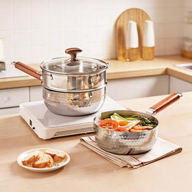 摩登主妇纯钛无涂层雪平锅不粘锅一人食煮泡面汤锅宝宝辅食小奶锅