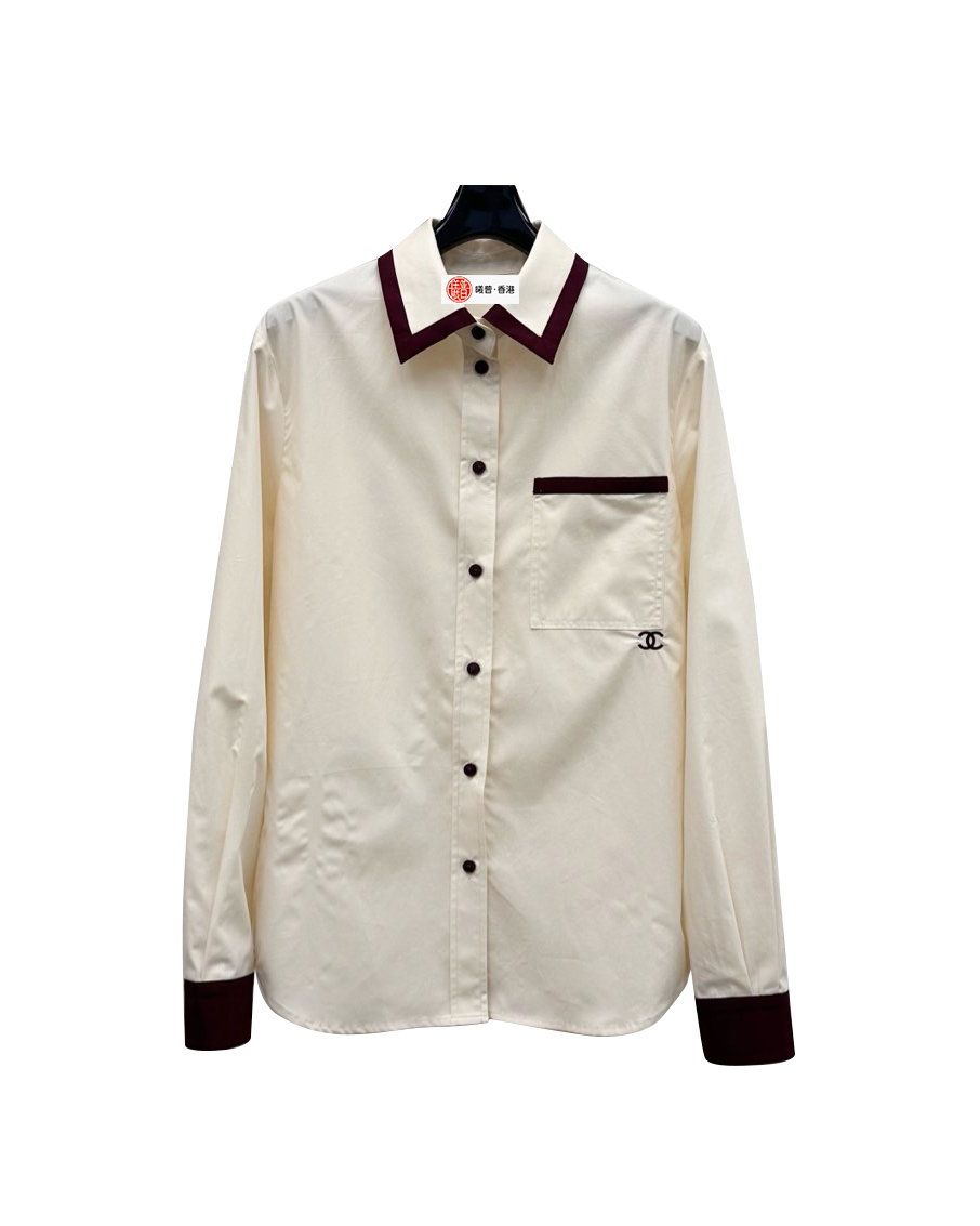 女款拼接刺绣长袖衬衫 可配套装zh025