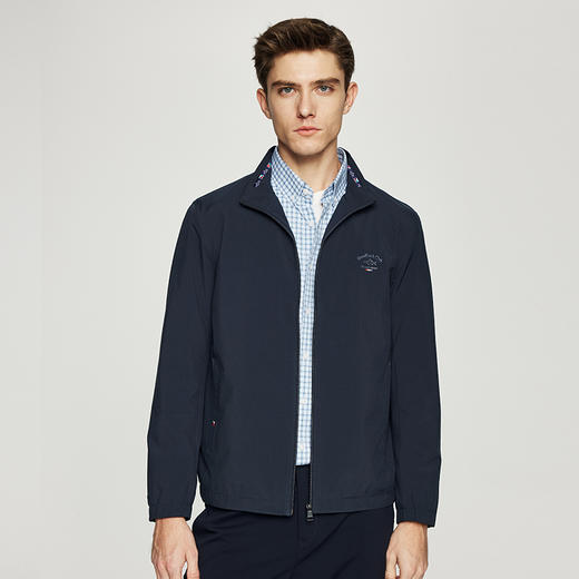 德鲨鲨鱼休闲立领夹克男2026春季新款纯色上衣男短款外套 商品图1