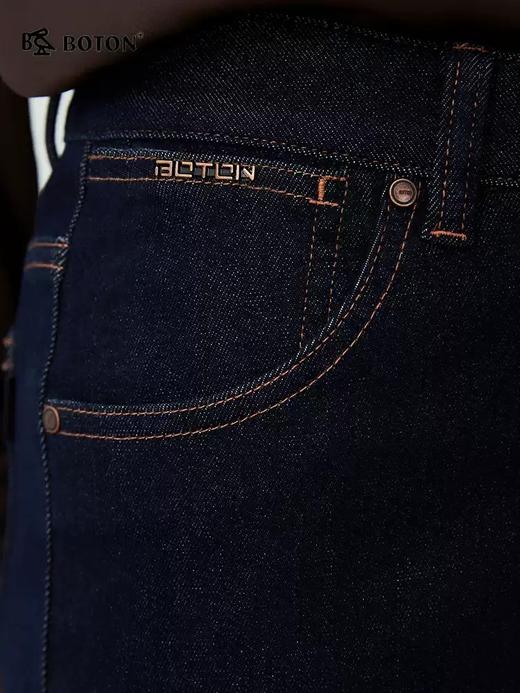 【不易褪色】波顿秋冬女士加绒牛仔裤合身小直筒通勤休闲百搭长裤LE508325 商品图3