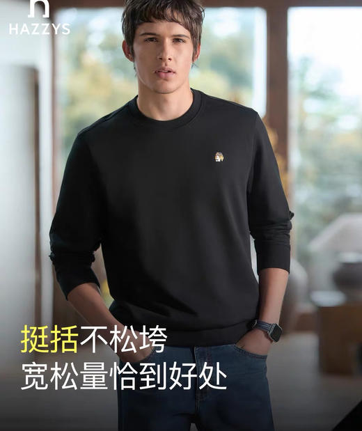 年后发正品哈ji斯男士小标刺绣圆领卫衣020902 商品图2