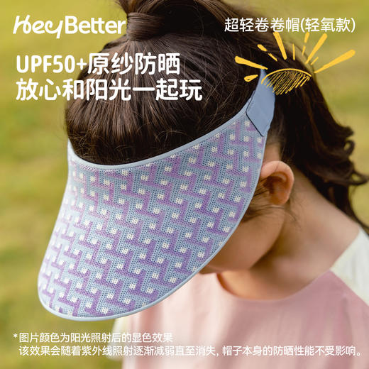 HeyBetter轻氧儿童防晒，空顶防紫外线户外男女童卷卷防晒帽 商品图2
