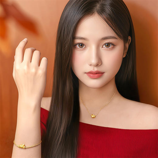 【新品首发】足金黄金生肖马3D硬金转运珠 年轻女性生辰礼MEMORA诗普琳HP856301 商品图1