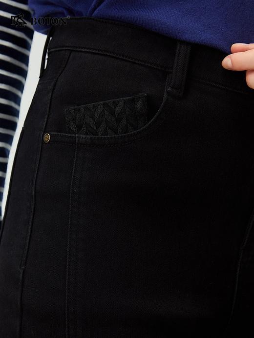 【热毯蓄温】波顿女士宽松高腰直筒弹力窄版阔腿加绒牛仔裤LE388325 商品图4