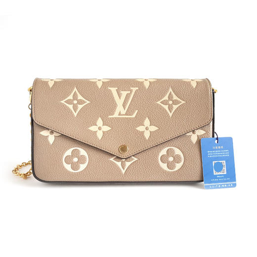 【95新】LV路易威登POCHETTE FELICIE 链条包M82610大象灰全皮三合一链条包单肩包女士060226AK12 商品图0