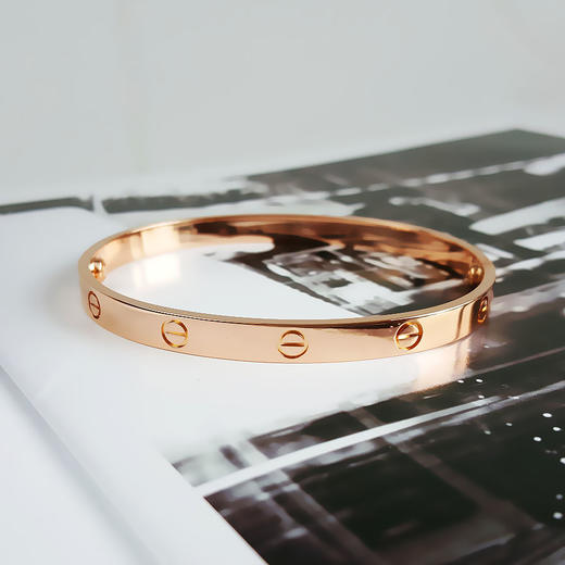 【95新】Cartier卡地亚LOVE系列B6035620玫瑰金宽版无钻LOVE四代手镯20号中性款280126TB04 商品图3