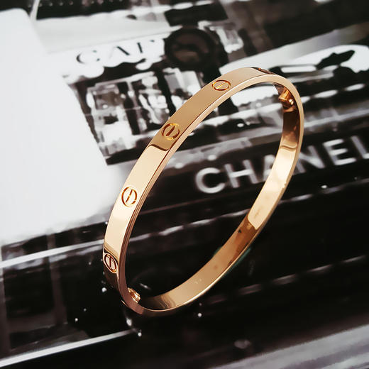 【95新】Cartier卡地亚LOVE系列B6035620玫瑰金宽版无钻LOVE四代手镯20号中性款280126TB04 商品图4