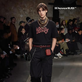 【明星同款】IDEVERRAY春季新品T恤情侣送礼绳结设计感圆领短袖宽松男女同款T