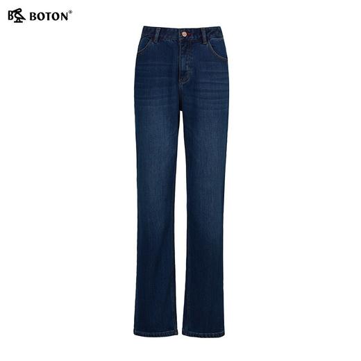 波顿女士秋冬高腰弹力牛仔裤窄版宽松直筒通勤休闲时尚百搭长裤LE510525 商品图4