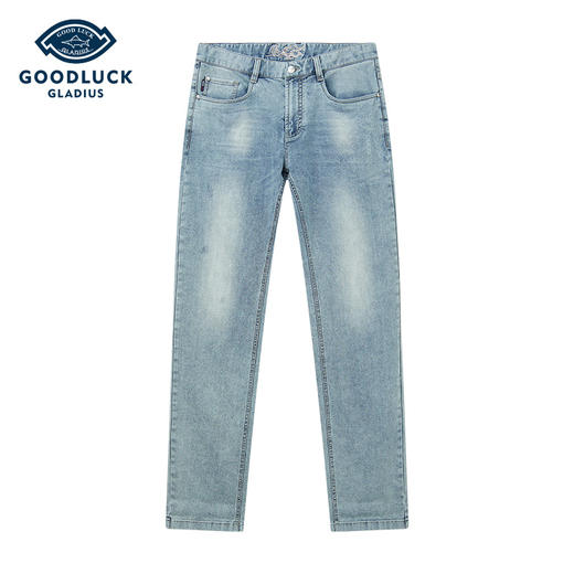 德鲨鲨鱼男装弹力牛仔裤2026夏季新款直筒休闲裤子男长裤 商品图0