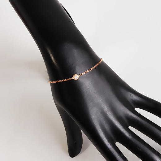 【95新】Cartier卡地亚Cartier d'Amour系列B6040300小号玫瑰金9分单钻飞碟手链链长约18cm、吊坠直径约4.3mm女士060226NJS21 商品图6