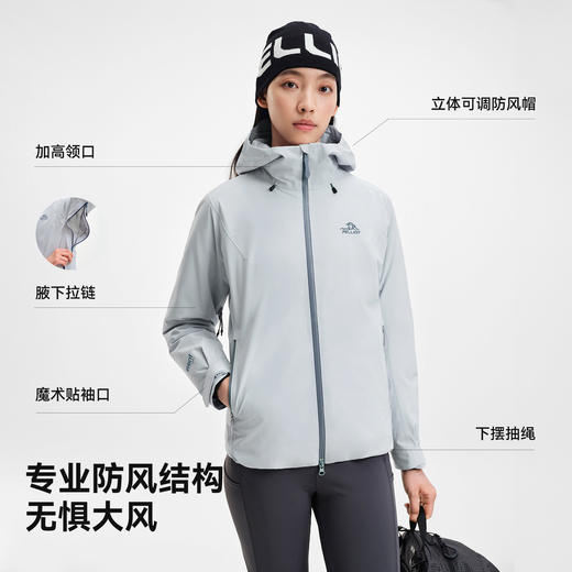 伯希和户外羽绒三合一冲锋衣女800蓬鹅绒内胆eVent防风防水羽绒服 商品图3
