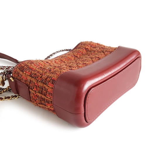 【95新】CHANEL香奈儿Gabrielle系列A91810 Y83702 K0917小号红色毛呢编织流浪包单肩斜挎包女士080226AK15 商品图7