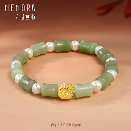 【新品首发】五髻文殊足金黄金宝宝佛挂坠转运珠 鎏彩工艺孩子礼物MEMORA诗普琳HP922701 商品图12