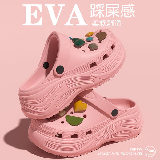 春节不打烊【柔软舒适❗️不臭不响】厚底洞洞鞋女增高新款沙滩拖EVA防滑夏季外穿包头半凉拖鞋女。jd 商品图2