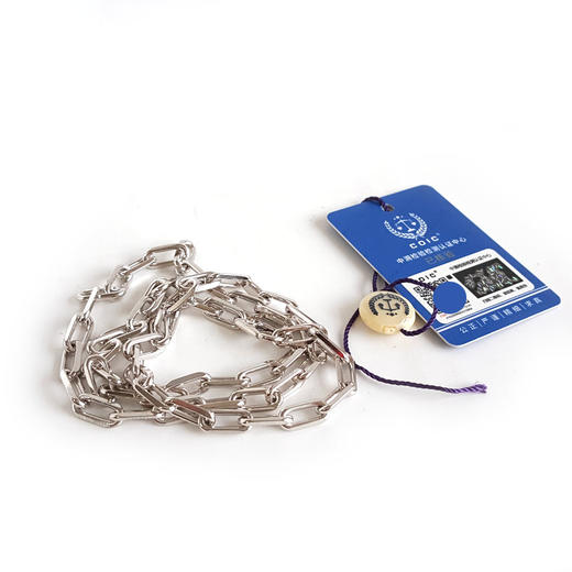 【95新】Cartier卡地亚Santos de Cartier系列B7009100中号白金斯巴达项链 链长约56cm中性款310126AK09 商品图1