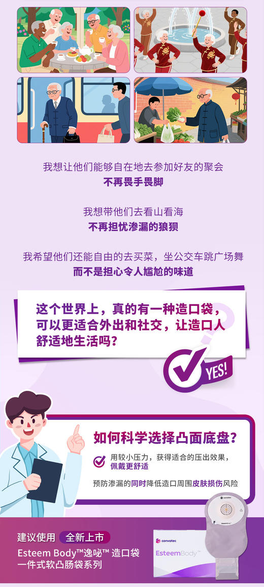 CONVATEC康维德Esteem Body爱顺宜一件式软凸开口大便造口袋423666 商品图8