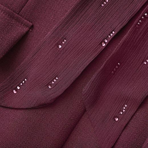 「高货wl」全新升级【铂金会员367/天猫489/差价122】(74400)洛诗琳法式轻奢烫钻连衣裙2026春季新款飘带领通勤收腰裙 商品图4