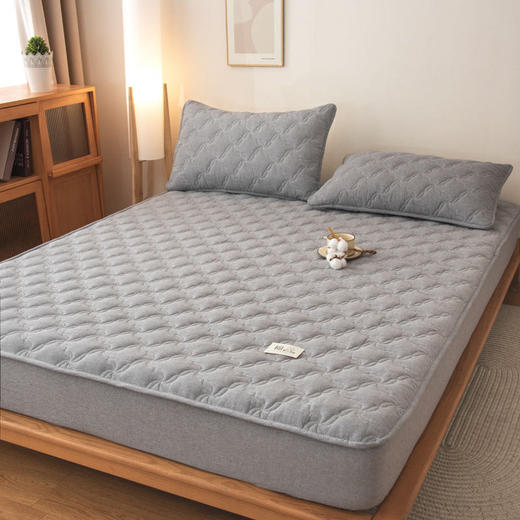 【全棉夹棉床笠】 A类全棉色织抗菌大豆夹棉床笠席梦思保护罩 360℃全方位呵护家人健康 商品图11