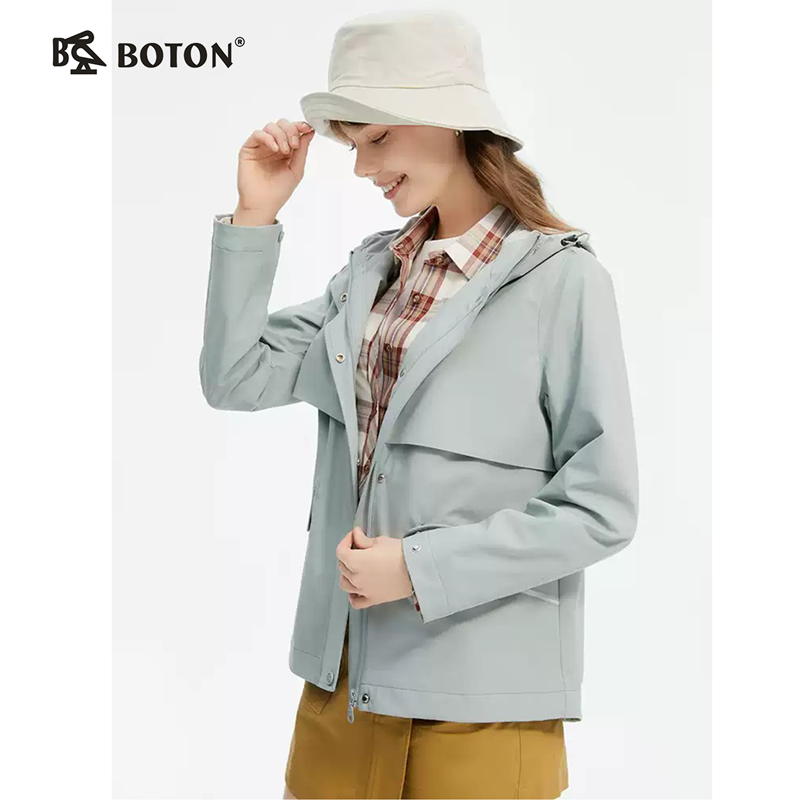 [石墨烯内里]波顿春秋季女士宽松版休闲百搭连帽外套LJ930125