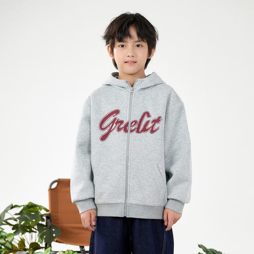 棉花堂春款英文印花帅气针织连帽童装外套- FD61056 商品图6