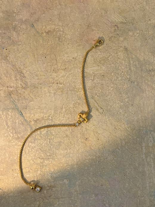 金色鸢尾重工拉丝吊坠项链/手链   绝美光华 银镀金首饰  （非质量问题 不退不换） 商品图3