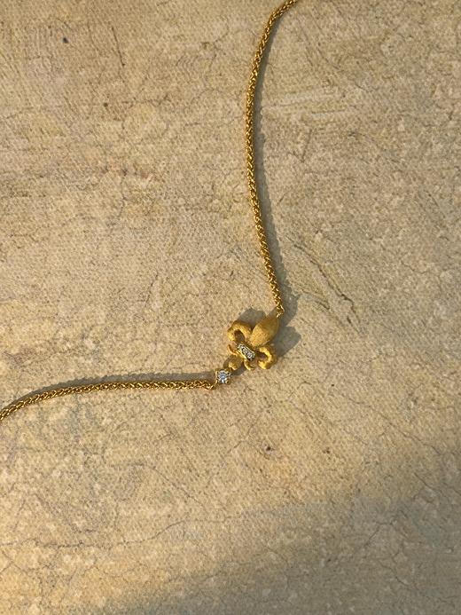 金色鸢尾重工拉丝吊坠项链/手链   绝美光华 银镀金首饰  （非质量问题 不退不换） 商品图0