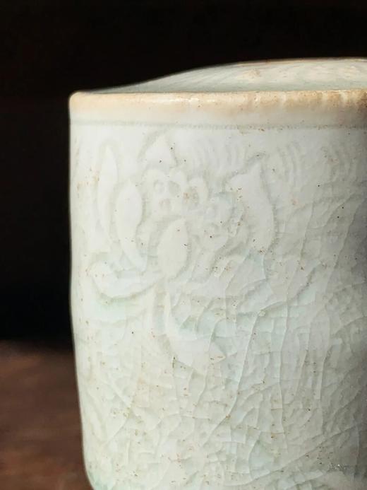 影青刻划水波莲池纹筒式香插，顺丰包邮 商品图2